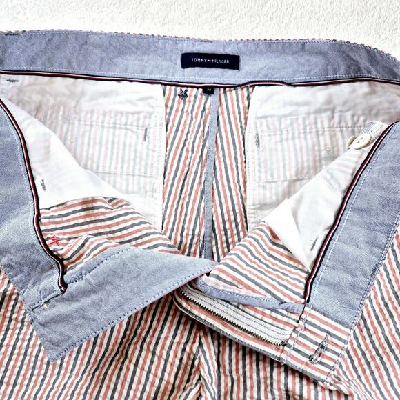 Tommy Hilfiger Red White Blue Stars & Stripes Seersucker Cotton Shorts Men's 36 - Picture 9 of 10